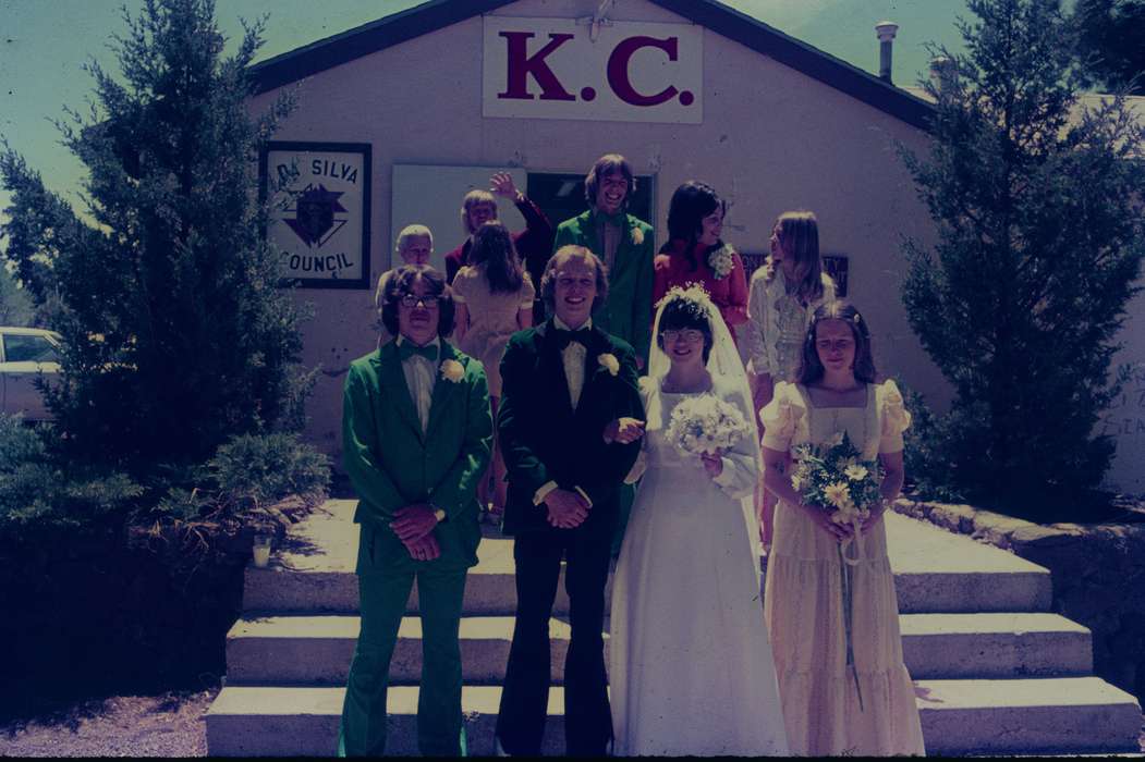 wedding dress, wedding, Portraits - Group, Weddings, history of Iowa, Harken, Nichole, Flagstaff, AZ, tuxedo, bouquet, Iowa History, knights of columbus, Iowa