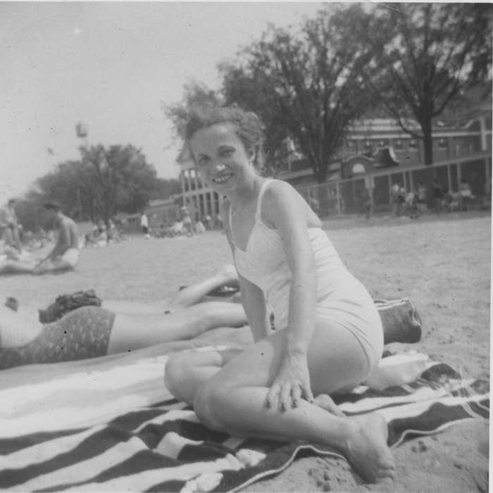 beach, USA, Iowa History, history of Iowa, bathing suit, Leisure, Karns, Mike, towel, Iowa, Portraits - Individual, Outdoor Recreation