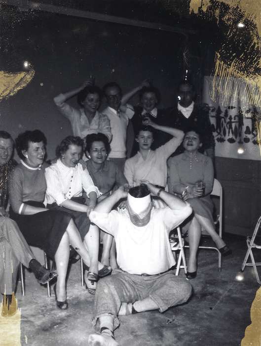 Portraits - Group, party, United States, history, peep toe shoes, mid-century modern, ia, Photos, curtain, Leisure, historic, Iowa, IA, Campopiano Von Klimo, Melinda, silly, Des Moines