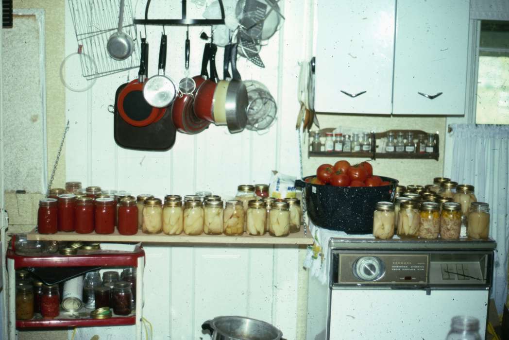 Walker, Erik, Cedar Falls, IA, jars, pans, Iowa History, pots, history of Iowa, Homes, canning, kitchen, Iowa, Food and Meals