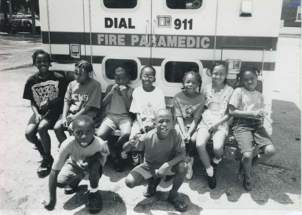 Black Hawk, boys & girls clubs of america, Boys & Girls Clubs of the Cedar Valley, IA, Iowa, smile, boys and girls clubs of america, Children, ia, tongue, Schools and Education, dutch angle, fire department, history, historic, Waterloo, United States, People of Color, paramedic, Photos, Portraits - Group
