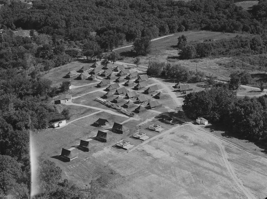 Aerial Shots, Iowa, Military and Veterans, Iowa History, history of Iowa, Lemberger, LeAnn, Ottumwa, IA, tent city