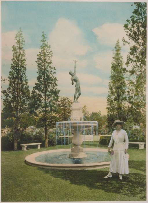 statue, fountain, Groton, CT, Archives & Special Collections, University of Connecticut Library, Iowa History, history of Iowa, Iowa