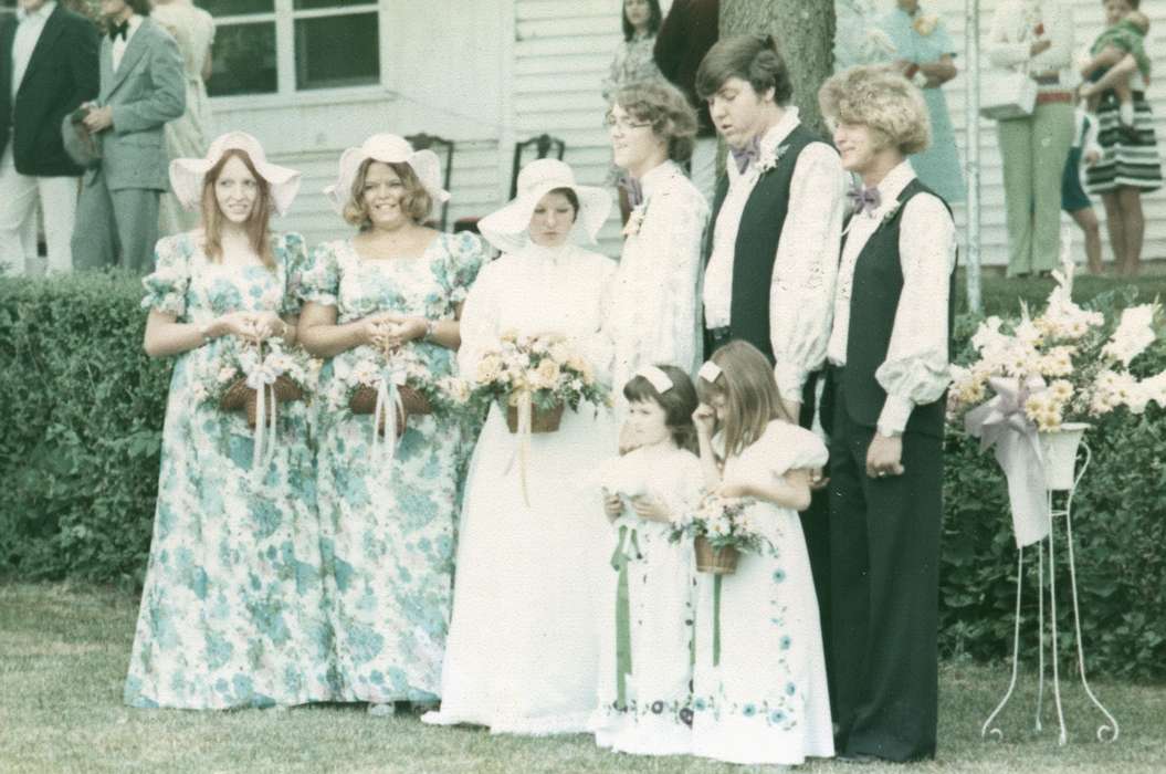 Weddings, bride, Iowa History, McDermott, Shirley and Anne Marie, Portraits - Group, Iowa, history of Iowa, IA