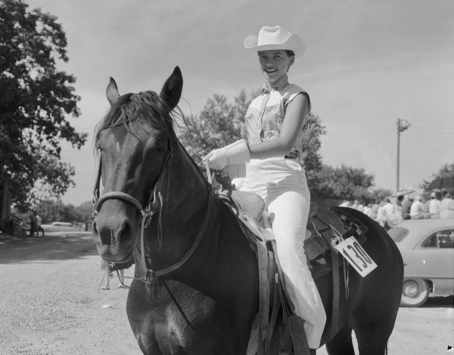 ia, horse, cowgirl, Iowa, Fairs and Festivals, United States, historic, history, Photos, IA, Washington, Washington Evening Journal, Portraits - Individual