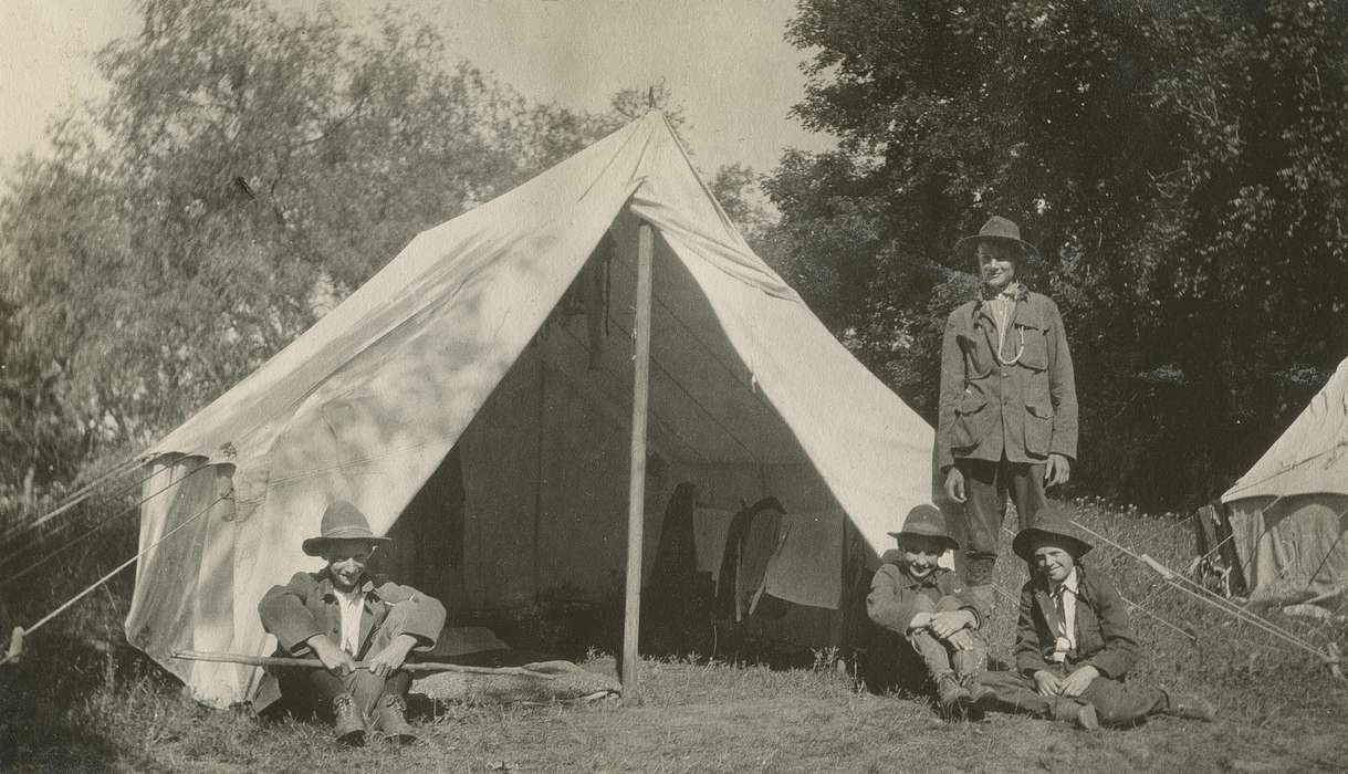 boy scouts, McMurray, Doug, Children, Iowa History, Hamilton County, IA, uniform, Outdoor Recreation, camping, Iowa, history of Iowa, tent
