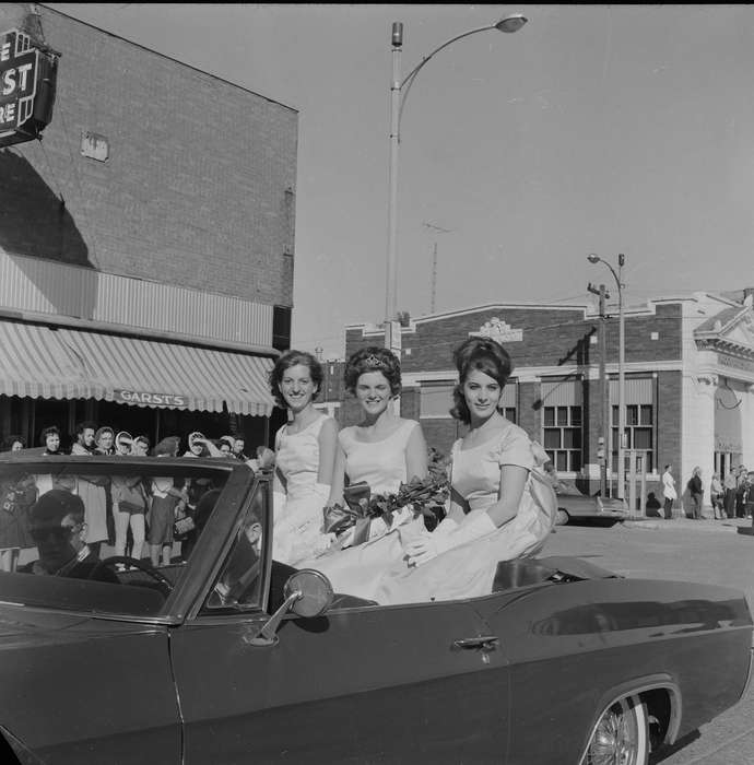 Portraits - Group, gloves, IA, historic, Motorized Vehicles, Coon Rapids, Civic Engagement, homecoming, homecoming court, flowers, Iowa, United States, homecoming queen, parade, Photos, crown, history, Main Streets & Town Squares, Entertainment, ia, Coon Rapids Enterprise, Children