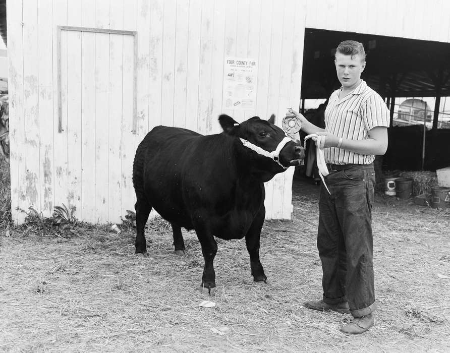 Coon Rapids, history, historic, Portraits - Individual, United States, IA, ia, leash, cow, Iowa, Fairs and Festivals, Coon Rapids Enterprise, Animals, Photos