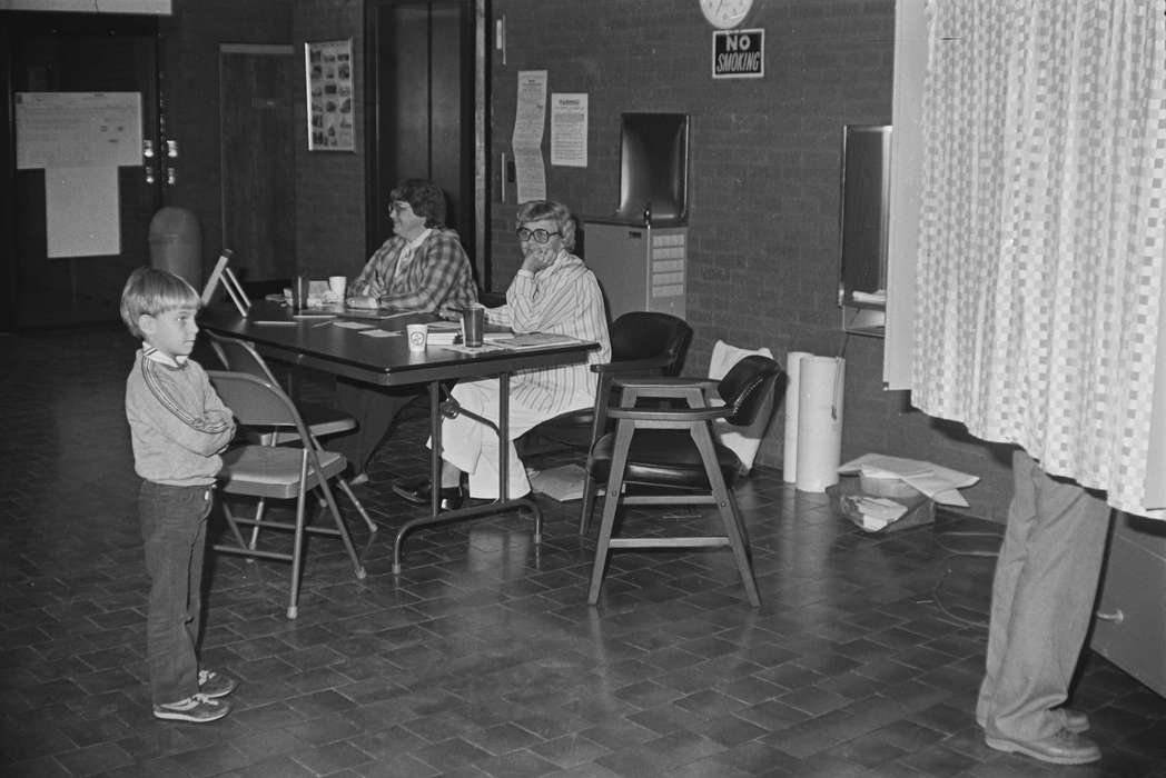 Photos, election, ia, historic, United States, Iowa, Children, woman, voting booth, boy, no smoking sign, history, IA, Coon Rapids Enterprise, glasses, Coon Rapids, Civic Engagement, voting, drinking fountain