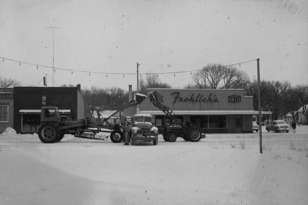Businesses and Factories, tractor, United States, history, ia, Farming Equipment, power lines, Photos, snow, Coon Rapids Enterprise, historic, construction equipment, Iowa, IA, Cities and Towns, Coon Rapids
