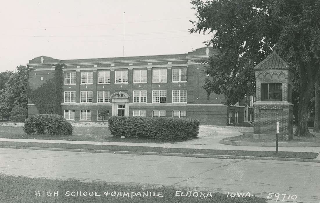 high school, Eldora, IA, Iowa History, Palczewski, Catherine, Schools and Education, history of Iowa, Iowa