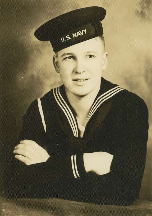 navy, Iowa History, history of Iowa, Military and Veterans, ID, Travel, Portraits - Individual, Iowa, uniform, Kann, Rodney