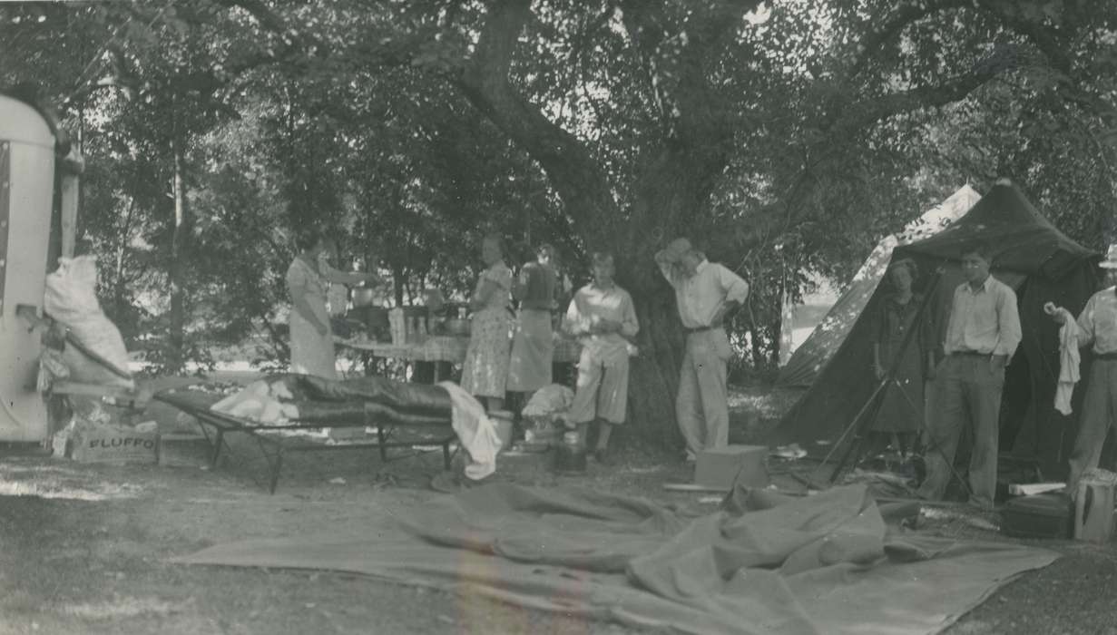 tree, Iowa, Outdoor Recreation, tent, McMurray, Doug, camp, Iowa History, history of Iowa, NY