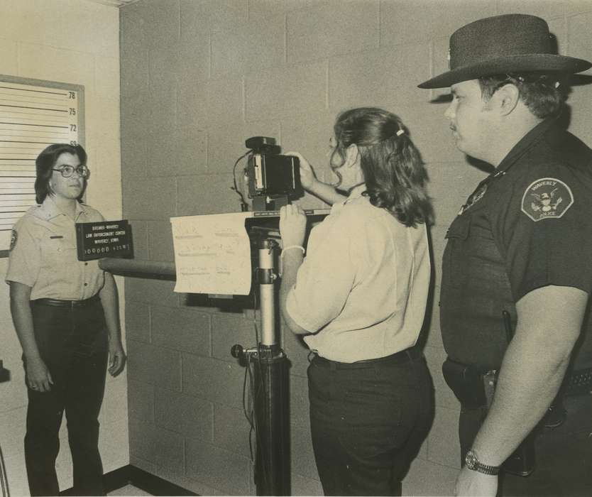 uniform, glasses, police, hat, Waverly Public Library, Iowa History, Waverly, IA, Iowa, history of Iowa, Labor and Occupations, people