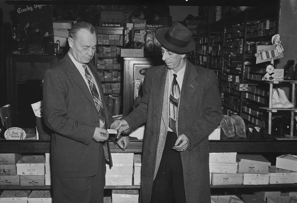 ia, shoes, Iowa, history, Photos, Coon Rapids Enterprise, necktie, historic, Businesses and Factories, shoe store, ticket
