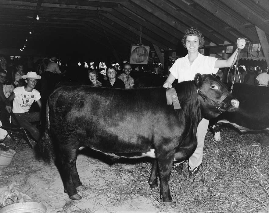 hat, 4-h, IA, Iowa, Children, ia, Coon Rapids, award, history, historic, United States, leash, cow, Fairs and Festivals, Coon Rapids Enterprise, Animals, Photos, Portraits - Group