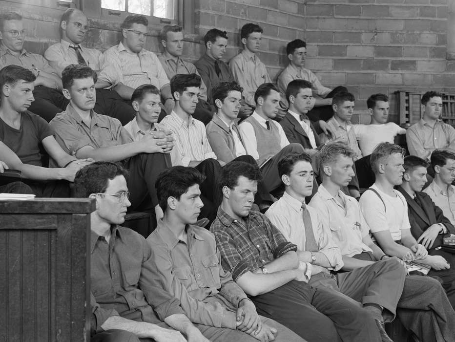 history of Iowa, students, Library of Congress, young men, Iowa History, Iowa, classroom, class, Schools and Education