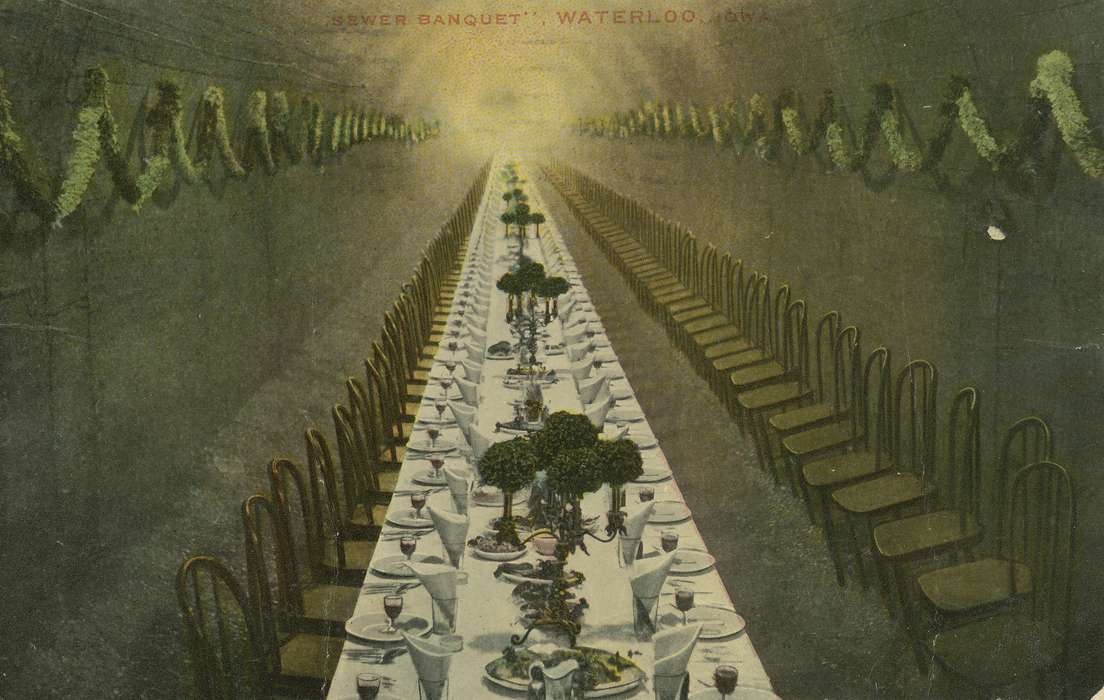 ia, IA, Food and Meals, history, postcard, historic, Waterloo, Olsson, Ann and Jons, banquet, Iowa, Black Hawk, United States, Photos