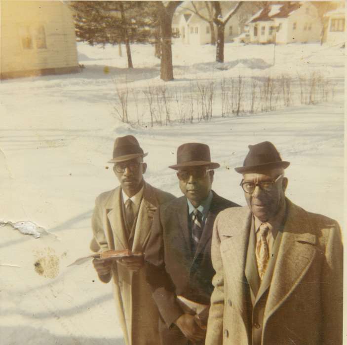 Henderson, Jesse, snow, People of Color, hat, african american, Iowa History, Winter, Portraits - Group, Iowa, Waterloo, IA, history of Iowa