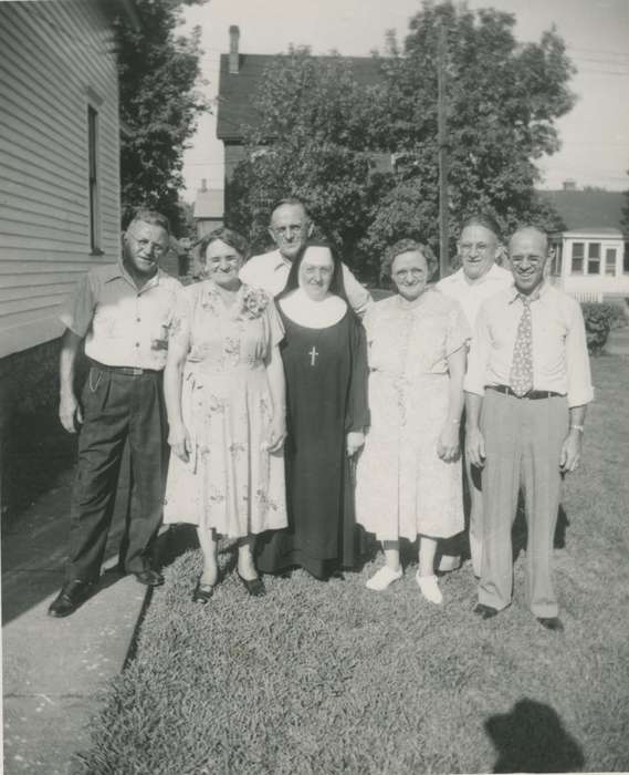 Iowa, Iowa History, Portraits - Group, IA, Religion, Families, history of Iowa, Becker, Alfred, nun