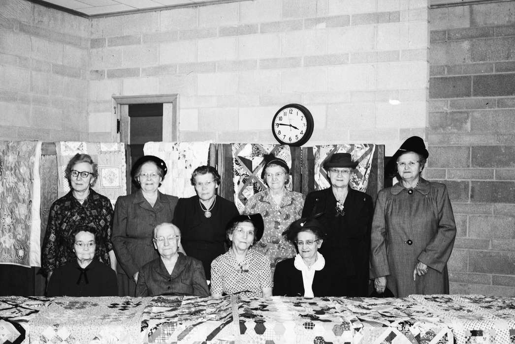 Coon Rapids, clock, Photos, Coon Rapids Enterprise, history, ia, IA, Portraits - Group, Iowa, quilt, historic, woman, United States