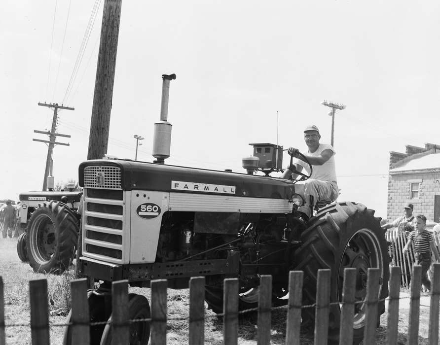 tractor, Coon Rapids, cap, history, historic, wooden fence, United States, IA, Iowa, Coon Rapids Enterprise, Photos, Children, ia, Farming Equipment, glasses, power line