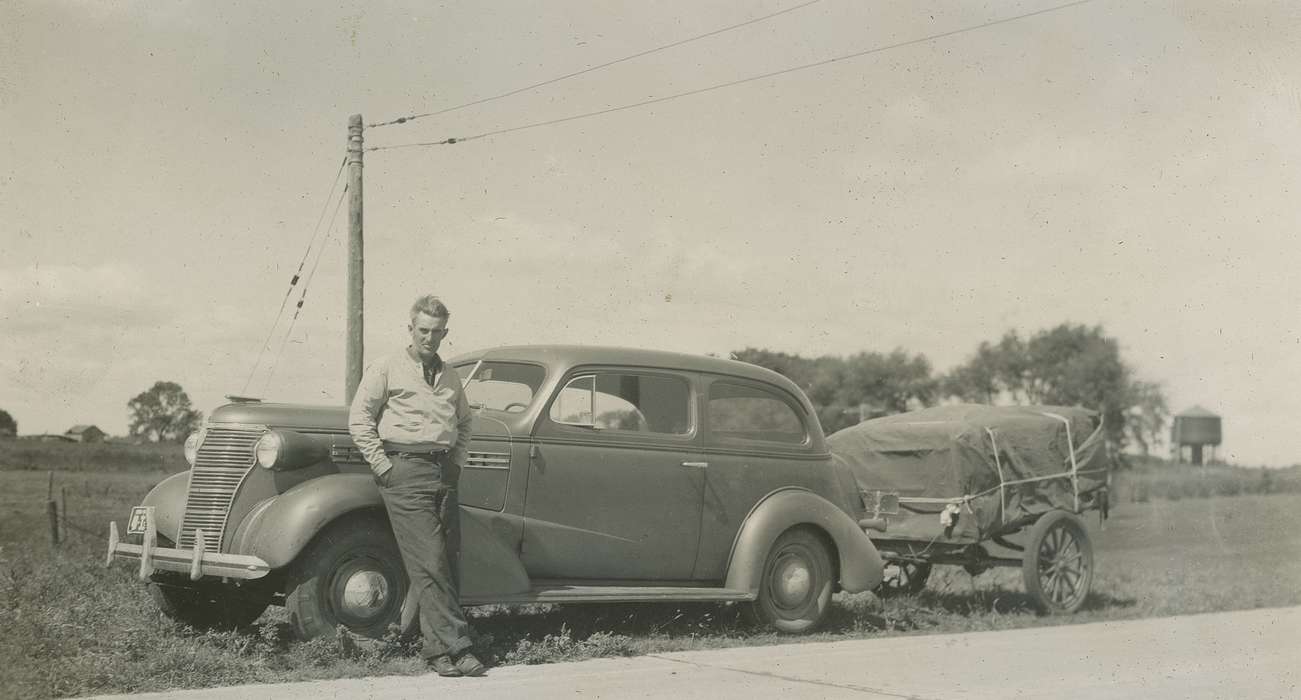 USA, car, Portraits - Individual, Iowa, McMurray, Doug, Iowa History, Motorized Vehicles, history of Iowa