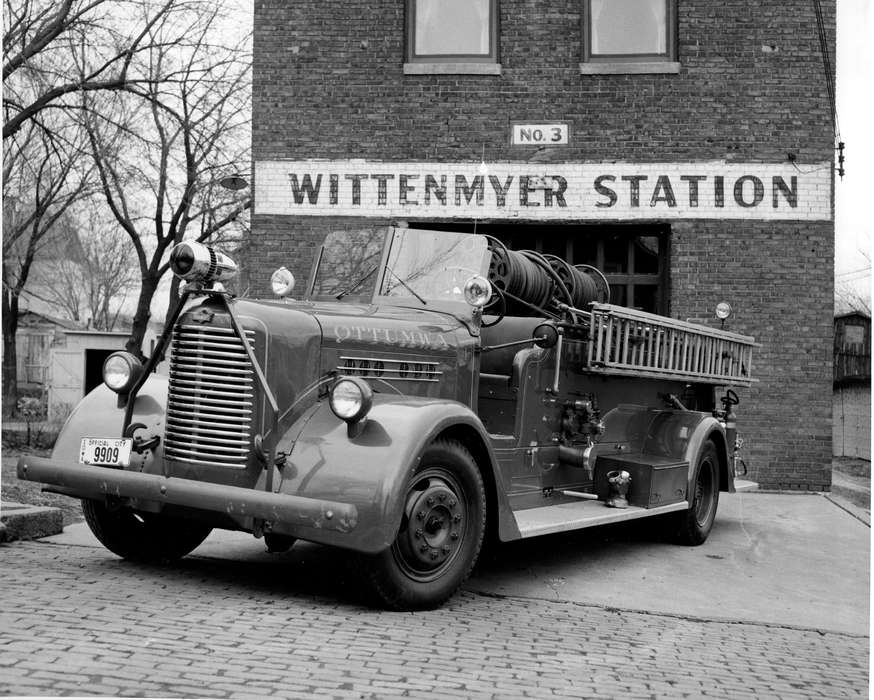 Lemberger, LeAnn, Ottumwa, IA, history of Iowa, fire station, Cities and Towns, Iowa, Iowa History, fire engine