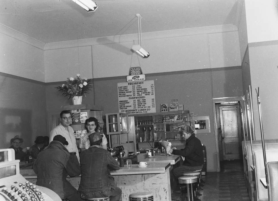 Portraits - Group, United States, history, ia, Photos, Coon Rapids Enterprise, historic, Iowa, IA, cafe, Coon Rapids