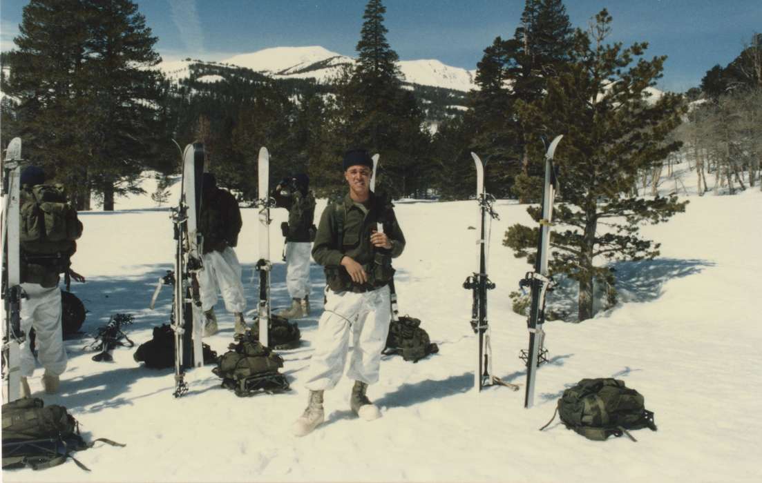 Military and Veterans, mountains, Brechwald, Linda, Portraits - Individual, ski, Iowa History, Travel, Winter, San Diego, CA, Iowa, history of Iowa, skiing