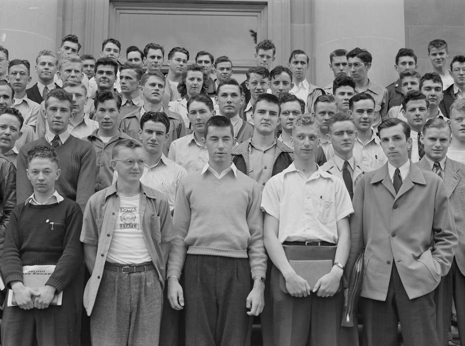 Schools and Education, Iowa, Portraits - Group, Children, class photo, classmates, history of Iowa, young men, Iowa History, students, Library of Congress