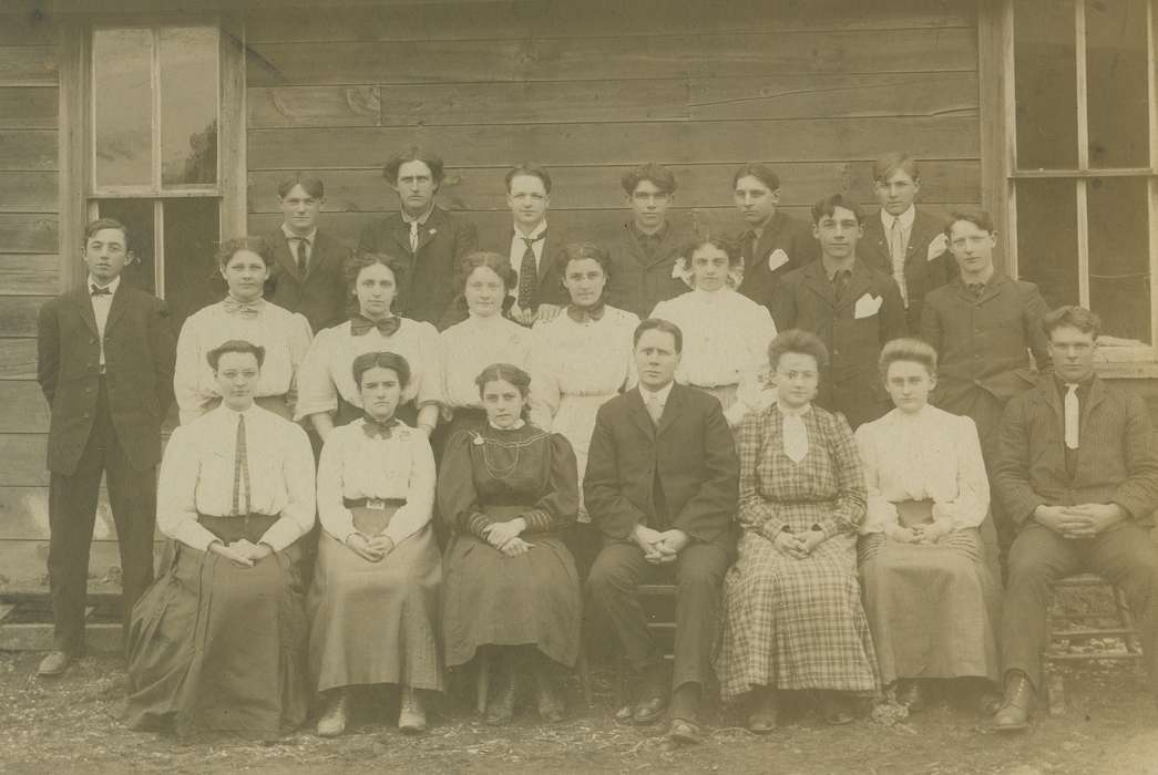 hairstyle, correct date needed, Cities and Towns, dress, Coon Rapids Enterprise, Children, Portraits - Group, necktie, suit