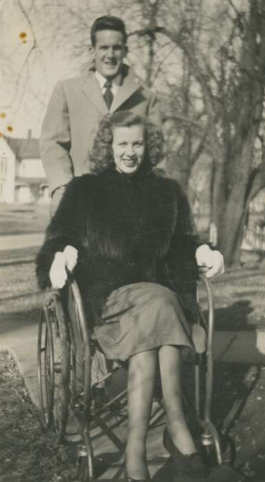 wheelchair, Iowa History, Families, Cities and Towns, polio, Knoxville, IA, Iowa, Anderson, Lydia, history of Iowa