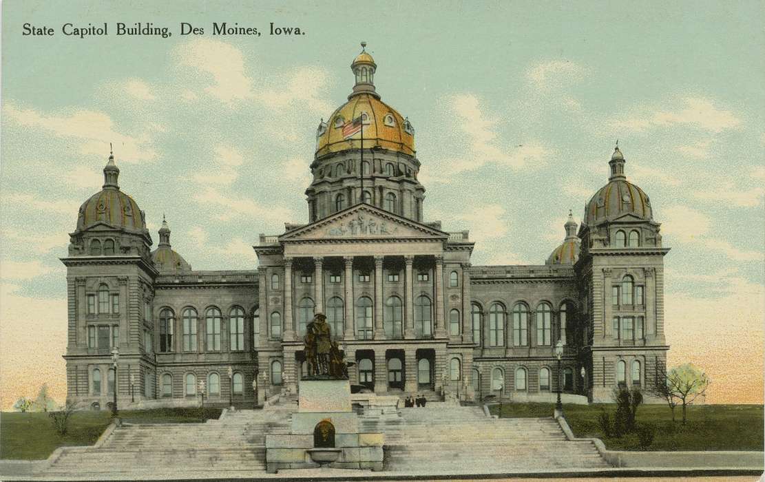 Cities and Towns, Main Streets & Town Squares, Des Moines, IA, Dean, Shirley, Iowa History, Iowa, history of Iowa, capitol