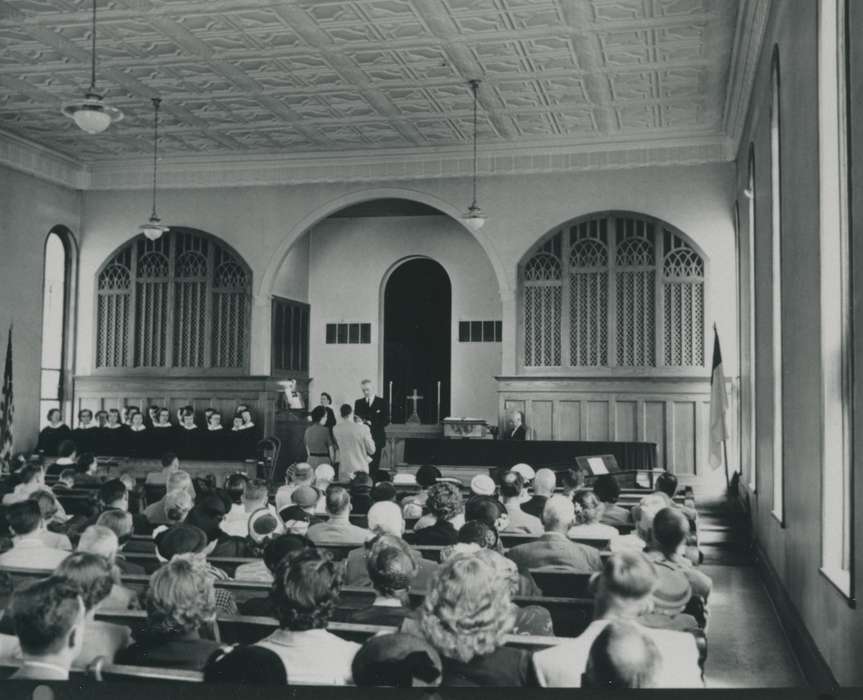 light, Waverly Public Library, choir, pews, Labor and Occupations, Iowa, Iowa History, group, Religion, Waverly, IA, history of Iowa, congregation, Religious Structures