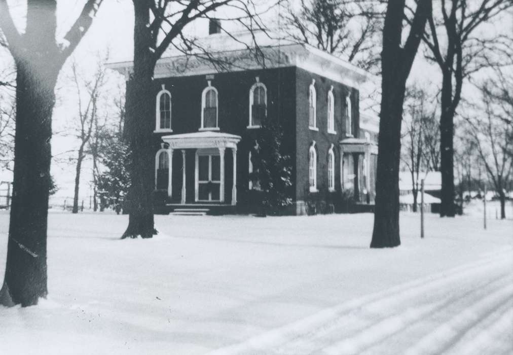 brick home, Landscapes, Homes, snow, Waverly Public Library, Iowa History, Waverly, IA, Winter, Iowa, history of Iowa