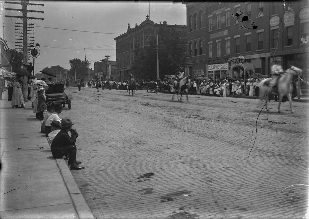 Children, parade, Iowa History, Iowa, Waverly Public Library, Fairs and Festivals, Main Streets & Town Squares, horse, Cities and Towns, history of Iowa, Animals
