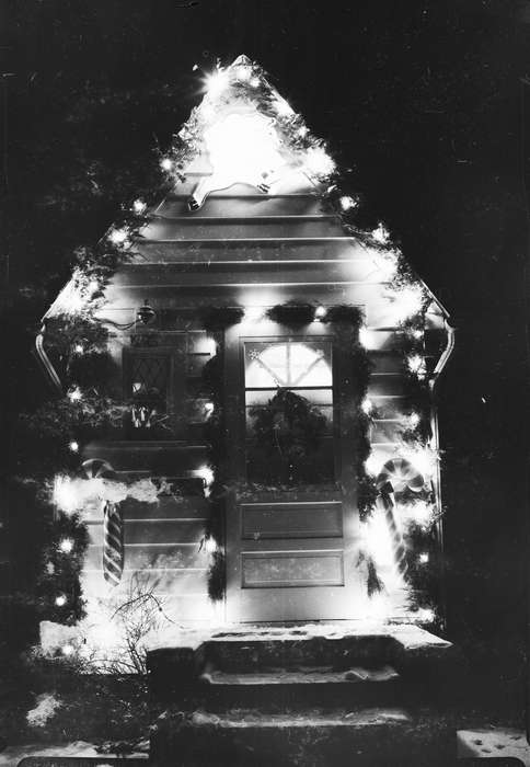 Holidays, ia, christmas decorations, Iowa, history, Photos, candy cane, Coon Rapids Enterprise, christmas lights, historic, Businesses and Factories