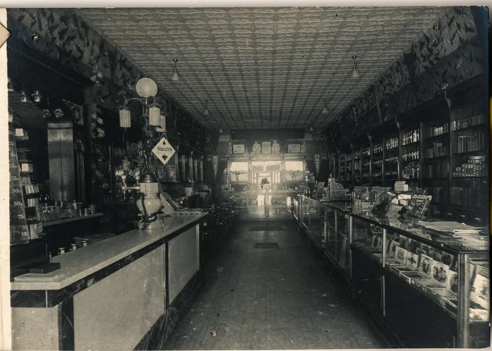 soda fountain, candy, Iowa, welch's, cigar, Anamosa, IA, Main Streets & Town Squares, Iowa History, history of Iowa, Anamosa Library & Learning Center, store, Businesses and Factories, Cities and Towns