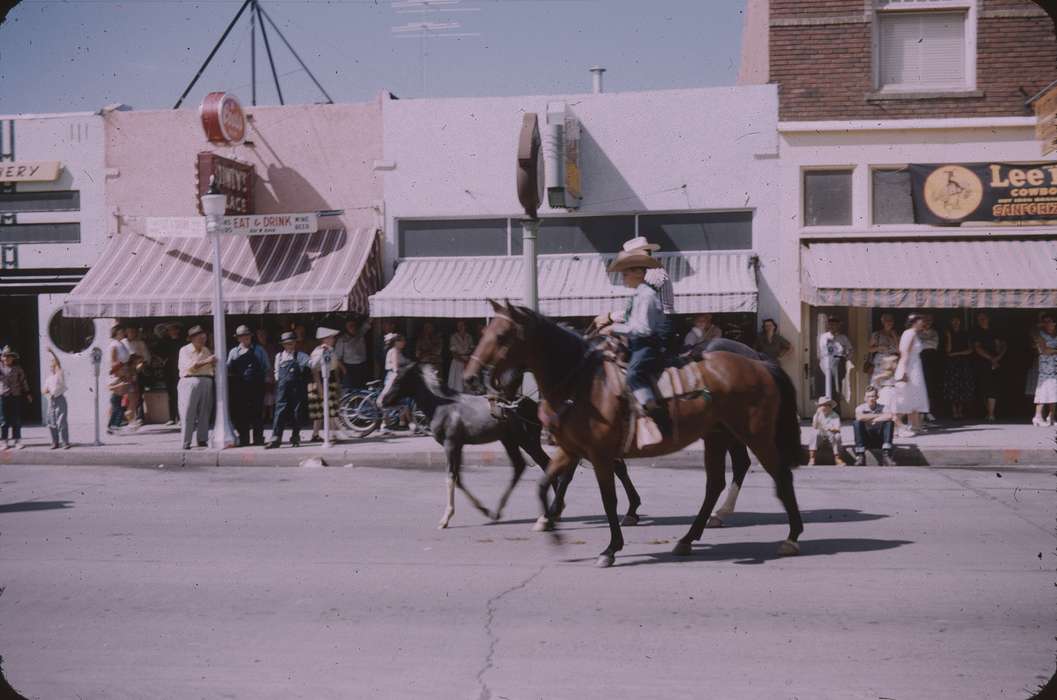 horse riding, parade, USA, Animals, history of Iowa, Iowa, Iowa History, Entertainment, store front, horse, Sack, Renata