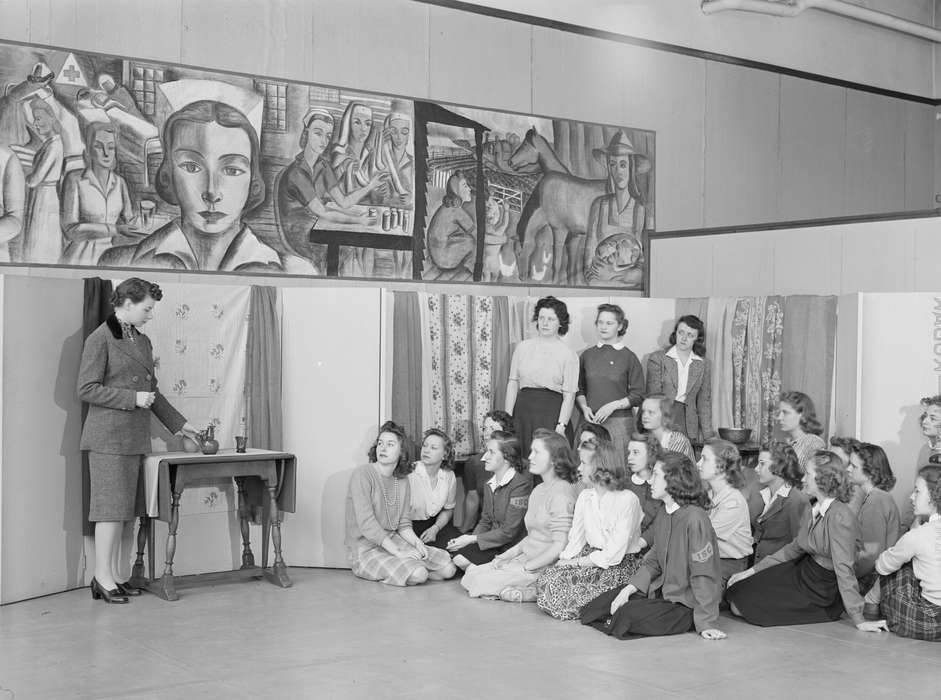 students, Iowa, Library of Congress, young women, history of Iowa, Schools and Education, classroom, Iowa History