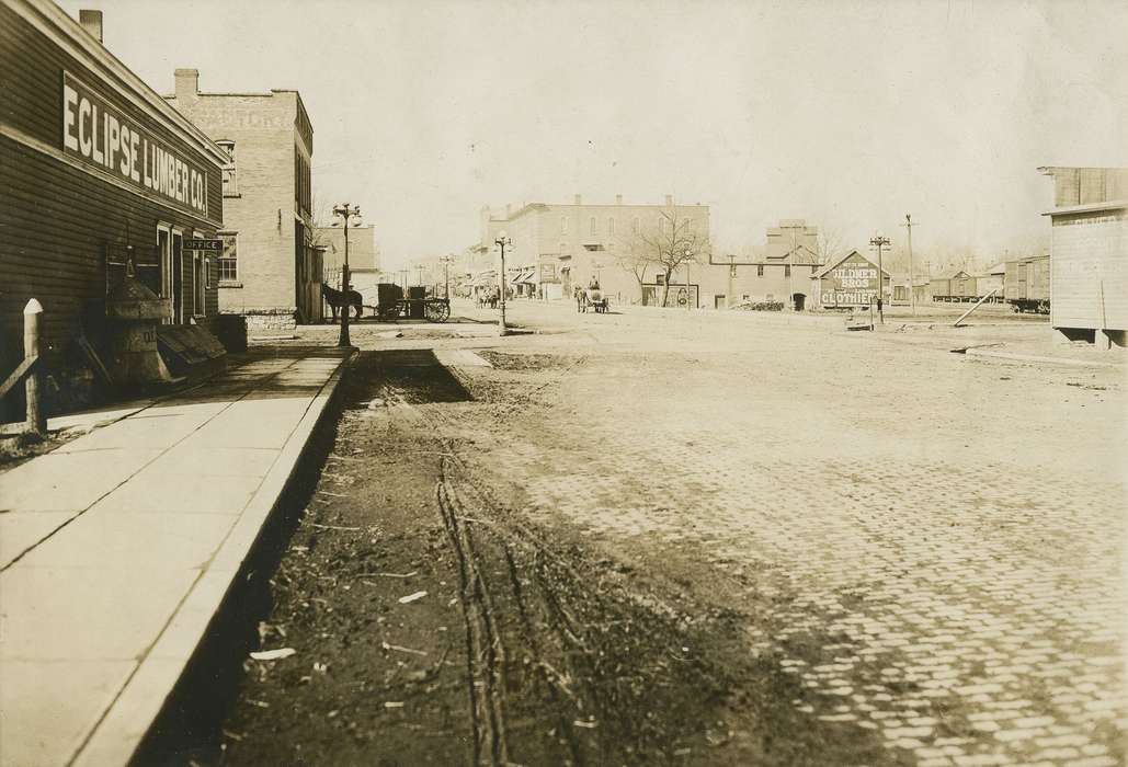 horse and buggy, Anamosa, IA, Cities and Towns, Iowa, street light, Animals, Main Streets & Town Squares, Hatcher, Cecilia, Iowa History, brick road, history of Iowa