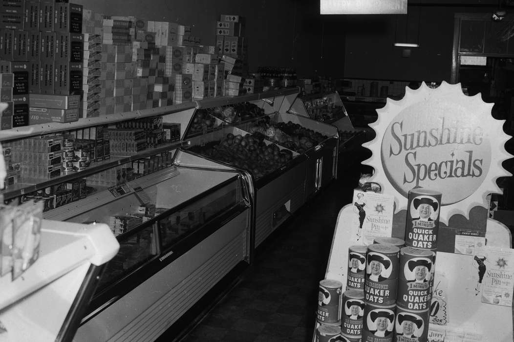 Businesses and Factories, United States, history, canned food, ia, grocery store, Photos, cooler, Coon Rapids Enterprise, historic, Iowa, IA, quaker oats, produce, Coon Rapids