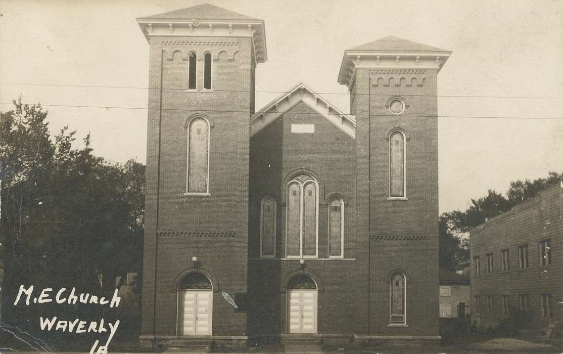 christian, history of Iowa, Iowa History, Religion, windows, methodist, stained glass, window, church, Meyer, Mary, episcopal, Iowa, brick, Religious Structures, Cities and Towns, w. bremer ave., building