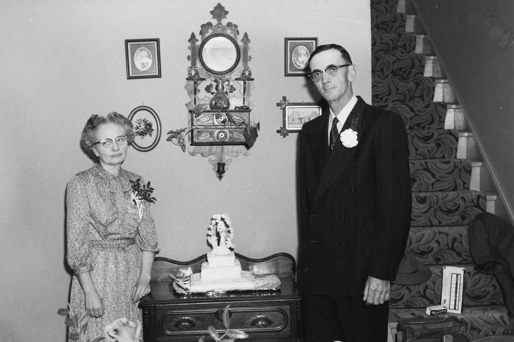 anniversary, Portraits - Individual, United States, history, ia, Photos, Coon Rapids Enterprise, historic, Iowa, cake, mirror, IA, Coon Rapids, stairs