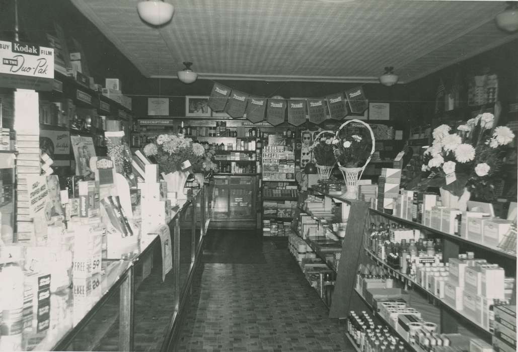 Schmillen, Gloria, drug store, Cities and Towns, Iowa, Marcus, IA, Businesses and Factories, shop, Iowa History, store, history of Iowa