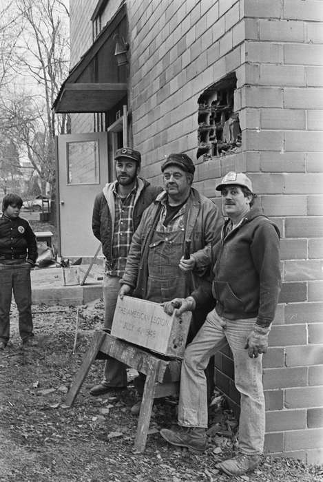 hard hat, history, Iowa, construction, door, United States, Children, IA, Portraits - Group, Labor and Occupations, Businesses and Factories, Coon Rapids, Civic Engagement, Coon Rapids Enterprise, hat, historic, Photos, ia