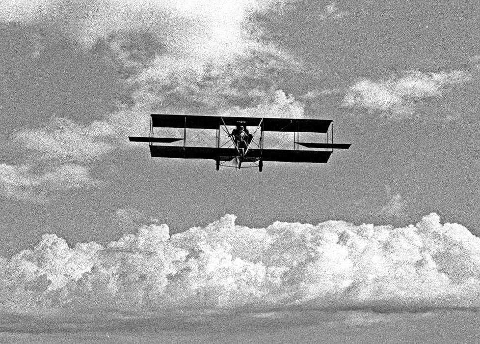 aircraft, cloud, Iowa History, history of Iowa, sky, clouds, Iowa, Motorized Vehicles, Lemberger, LeAnn, Aerial Shots, Ottumwa, IA, flying, airplane