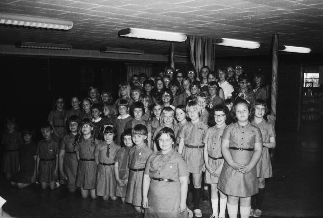 ia, children, Civic Engagement, Schools and Education, Iowa, history, IA, girls, Coon Rapids, Photos, girl scouts, Coon Rapids Enterprise, Portraits - Group, Children, historic, smiles, United States