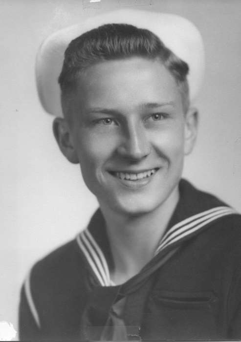 navy, history of Iowa, Portraits - Individual, wwii, Iowa, uniform, Boehm, Pam, Military and Veterans, Iowa History, Boone, IA